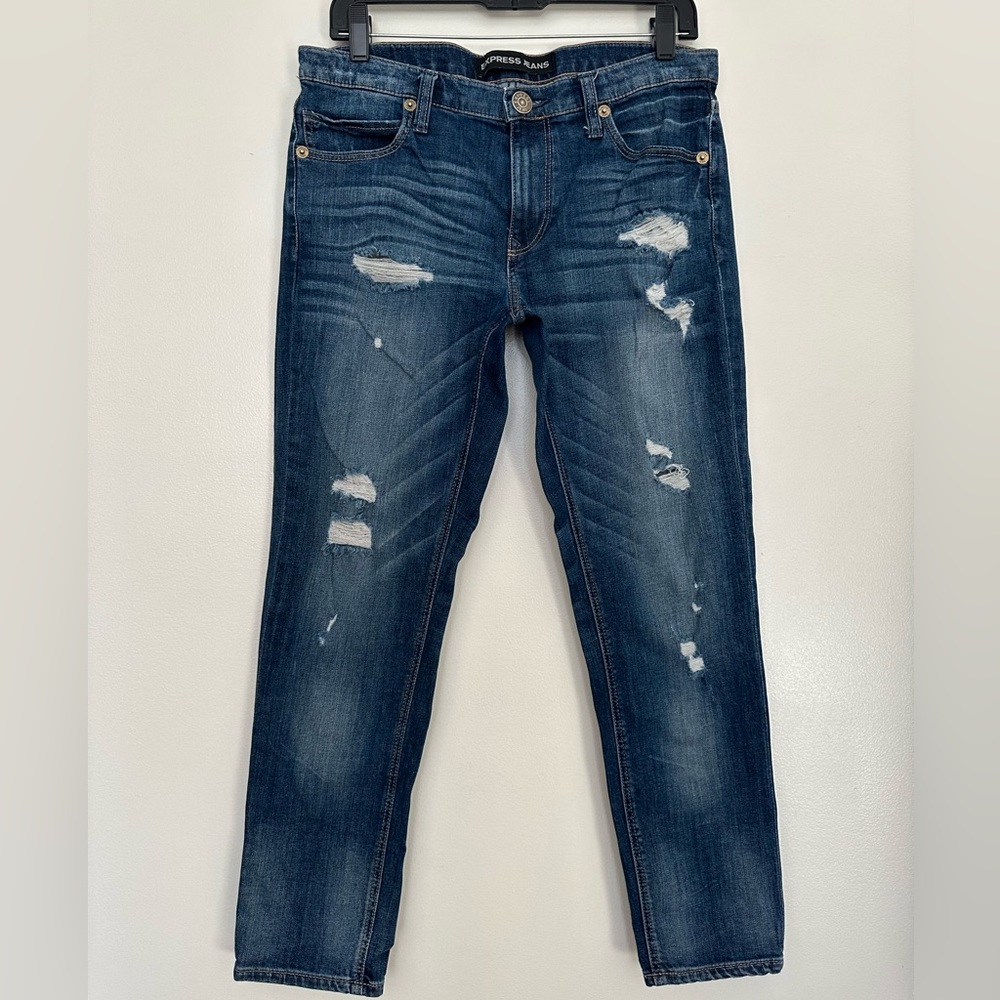 Express Jeans Girlfriend distressed size 4